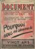 Le Document - 4e année - n°10 Novembre 1938 L'Allemagne vaincue implore la paix : 1918 - L'Allemagne en armes menace le monde : 1938 - Chaque français ...