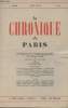 La Chronique de Paris - 1re année n°8 juin 1944 - Georges Blond : La défense de Diégo-Suarez - J.-M. Aimot : Pour une littérature du réel - Gilbert ...