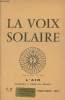 La Voix Solaire n°19 - L'air (Contribution à l'étude des éléments) - De l'épais au subtil - L'air et la physique - L'air générateur de musique - Du ...