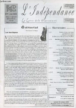 L'Indépendance n°7 - Le système et le chaos - Les Etats-Unis et l'Europe - Jean-Paul II et l'Islam - Le monde ou la haine de la France. Collectif