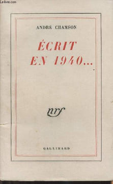 Ecrits en 1940.... Chamson André