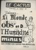 Le Cactus - Hebdomadaire étudiants des juifs n°8 - lundi 17 avril 78 - journaux... Le monde, Le nouvel obs et D comme Daniel, l'Humanité, Minus Lus ...
