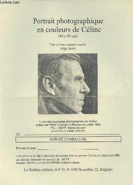 Lot de bon de commande Le Bulletin Célinien / Louis Ferdinant Céline : Portrait photographique en couleurs de Céline - Bon de commande de cartes ...
