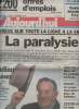 Aujourd'hui n °15935 lundi 27 nov. 95 - Grève sur toute la ligne à la SNCF, la paralysie - Adieu Léon Zitrone - Tapie-Mellick: la cour d'appel décide ...