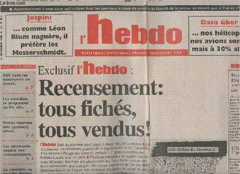 L'Hebdo n°25 20 oct. 99 - Tabac: surtout garder la manne - Exclu l'Hebdo : recensement: tous fichés, tous vendus ! - DSK taxe les assurances en douce ...