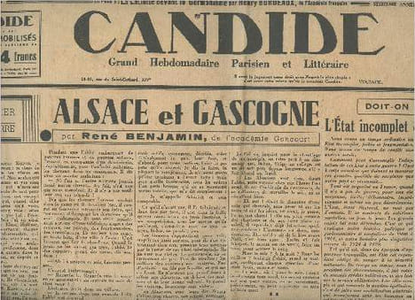 Candide, Grand Hebdo parisien et littéraire n°815 16e année 25 oct. 39- Courrier de Guerre - Alsace et Gascogne par René Benjamin - Doit-on le dire ? ...