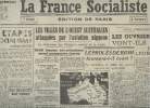 La France Socialiste, Edition de Paris 5h n°115 2e année mardi 24 mars 42 - Réimpression - Les villes de l'ouest Australien attaquées par l'aviation ...