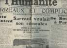 "A la une - Fac-similé 44- vol. 3- L'Humanité 24e année n°10483 jeudi 25 août 1927 - Bourreaux et complices - Le préfet provocateur, Battu et content ...