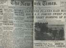 A la une - Fac-similé 41- vol. 5- The New York Times Vol.XCI n°30813 friday, june 5 1942 - Japanese planes raid midway; big R.A.F. forces sweep France ...