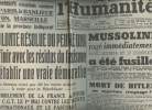 A la une - Fac-similé 41- vol.6 - L'Humanité 42e année n°223 lundi 30 avril 1945 - La volonté résolue du peuple uni d'en finir avec les résidus du ...