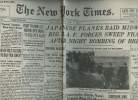 A la une - Fac-similé 41- vol. 5-The New York Times vol. XCI n°30813 friday, june 5 1942- Japanese planes raid Midway; BIg RAF forces sweep France ...