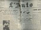 A la une - Fac-similé 27- vol.3 -L'Auto 32e année n°11288 merc. 11 nov. 31- Le 1er combat aérien du pilote Chausson- Les grands prix de l'armiostice ...