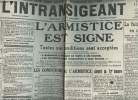 A la une - Fac-similé 50- vol.2 -L'Intransigeant 39e année n°13999 lundi 11 nov. 18- L'Armistice est signé, toutes nos conditions sont acceptées - La ...