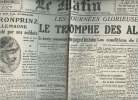 A la une - Fac-similé 52- vol.2 -Le Matin n°12678 merc. 13 nov. 18- Le Kronprinz d'Allemagne a été exécuté par ses soldats- Les journées glorieusesle ...