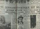 A la une - Fac-similé 5- vol.5 -Le Matin 56e année n°20241 jeudi 24 août 39- Le pacte germano-soviétique signé- La voix du pape réclame l'équité & la ...