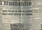 A la une - Fac-similé 26- vol.4 -L'Humanité 32e année n°13446 jeudi 10 oct. 35- Action unie internationale pour sauver la paix! Axoum n'est pas aux ...