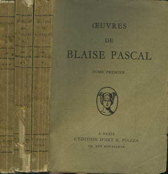 OEUVRES EN TROIS TOMES. LES PROVINCIALES.. BLAISE PASCAL