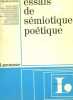 ESSAIS DE SEMIOTIQUE POETIQUE. A. J. GREIMAS