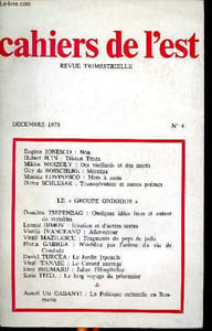 Cahiers de l'Est, revue trimestrielle. Décembre 1975