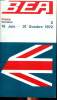 BEA France Horaires 15 juin - 31 octobre 1972. Collectif