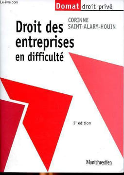 Droit des entreprises en difficulté. Saint Alary Houin Corinne