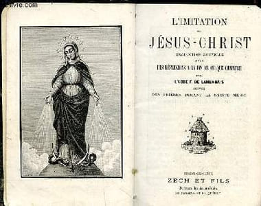 L'imitation de Jésus Christ N° 921 traduction nouvelle avec des réflexions à la fin de chaque chapitre ouvrage incomplet