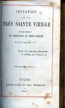 Imitation de la très sainte vierge N°77 sur le modèle de l'imitation de Jésus Christ. Collectif