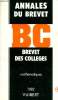 Annales du brevet Brevet des collèges Mathématiques. Collectif