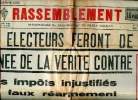 Le Rassemblement N° 192 du 5 au 11 janvier 1951 Les lecteurs fereont de 1951 l'année de la vérité contre les impôts injustifiés, les faux réarmements, ...