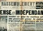 Le Rassemblement N°264 du 20 au 26 juin 1952 Défense et indépendance Sommaire: On attend encore des mesures sérieuses contre les communistes; Le ...