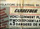 Carregour N° 323 Mardi 21 novembre 1950 Revélations du Général Billotte Sommaire: Voici comment Pleven et Moch exposent la France à 3 danger de mort; ...
