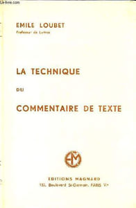 La technique du commentaire de texte