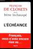 L'échéance. De Closets François et Inchauspé Irène