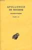 Apollionos de Rhodes argonautiques Tome 1 Chants 1- 2. Vian Francis