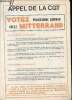 Appel de la CGT Votez programme commun votez Mitterand. Collectif