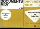 Documents Midy N°78 et 80 Environnement et pollution Tomes 1 et 2 Collection internationle des documents Midy. Collectif