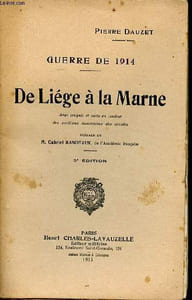 Guerre de 1914 de Liège à la Marne 5è édition