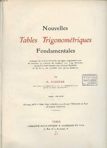 Nouvelles tables trigonométriques fondamentales Tome premier