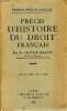 Précis d'histoire du droit français troisième édition. Olivier-Martin Fr.