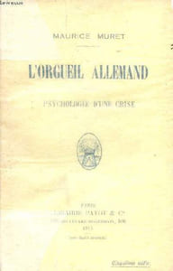 L'orgueil allemand Psychologie d'une crise