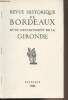 Les noms de baptême à Lormont aux XVIIe et XVIIIe siècles - REVUE HISTORIQUE DE BORDEAUX ET DU DEPARTEMENT DE LA GIRONDE. Souque Henri