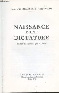Naissance d'une dictature -
