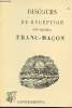 "Discours de réception d'un orateur franc-maçon - collection ""Rediviva""". Anonyme