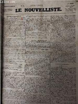 Le Nouvelliste, N°21- 1re année, mardi 21 fév. : Nouvelles étrangères - Angleterre, Pologne, Autriche, Prusse, Italie, Espagne, Portugal, Suisse, ...