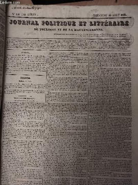Journal politique et littéraire de Toulouse et de la Haute-Garonne - 23e année, n°121 - Dimanche 3 août 1835 : Paris, 24 août : Sacre de M. Thibault, ...