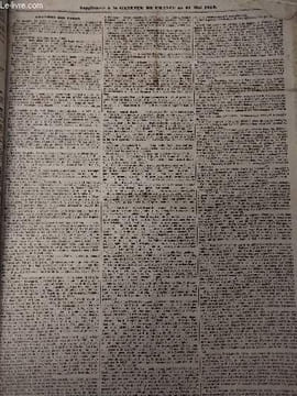 Supplément à La Gazette de France du 27 mai 1843 : Chambre des pairs - Chambre des députés, présidence de M. Lepelletier-d'Aulnay, séance du 26 mai - ...