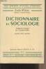 "Dictionnaire de Sociologie - ""Petite bibliothèque sociologique internationale"" - 2e édition". Willems Emilio