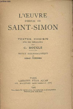 L'Oeuvre d'Henri de Saint-Simon. Saint-Simon