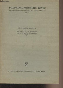 "Die entwicklung des sozialismus von der utopie zur wissenschaft 1891 - ""Sozialökonomische texte"" Heft 7"