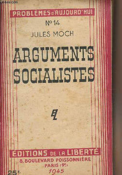 "Arguments socialistes - ""Problèmes d'aujourd'hui"" n°14". Moch Jules